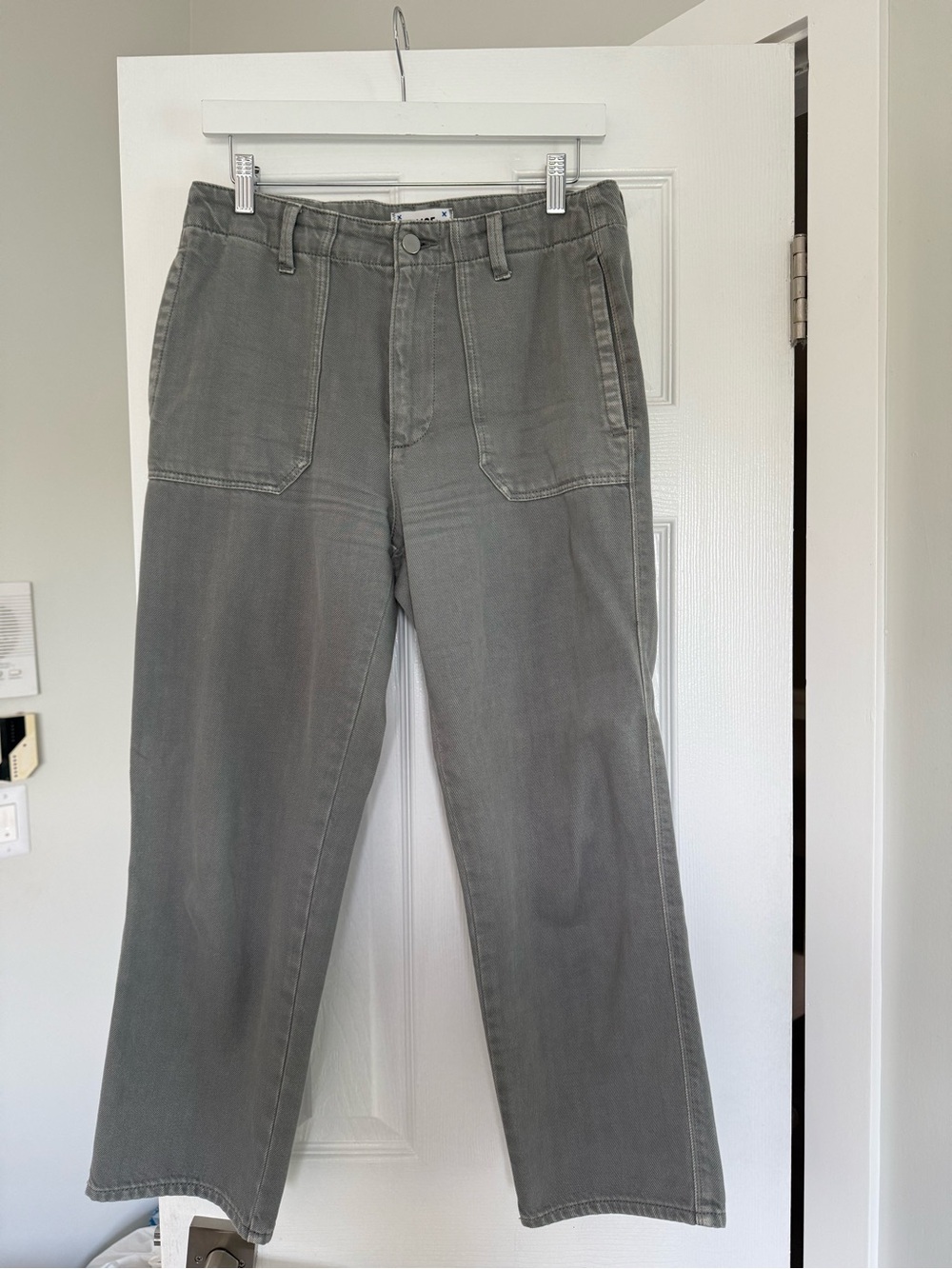 PAIGE Gray Straight-Leg Jeans